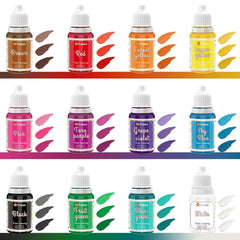 Lot de 12 colorants alimentaires liquides 10 ml Naty Shop