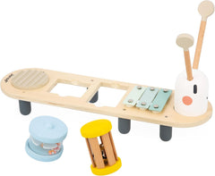 Janod - Pistes musicales Sweet Cocoon - 5 activités musicales pour les enfants - Éducation musicale précoce - Jouet en bois FSC - Dès 12 mois, J04058 Jouets pour bébés Naty Shop