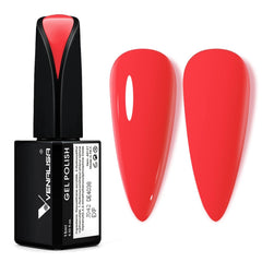VENALISA Vernis à ongles UV orange corail 15 ml Vernis à ongles gel pour lampe à ongles UV Modèles de vernis à ongles gel orange corail transparent pour la conception des ongles à faire soi-même