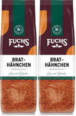 Fuchs Gewürze - Brathähnchen Gewürzsalz im recyclebaren Nachfüllbeutel, Salz zum Würzen von gebratenem Geflügel-Fleisch - 100 g