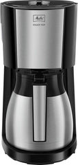 Melitta Enjoy Top Therm – Espressor cu filtru și carafă termică din oțel inoxidabil, pentru până la 10 cești de cafea, negru/oțel inoxidabil