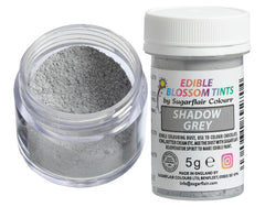 Pudră de colorant alimentar Sugarflair Blossom Tint Dust, gri închis - Pudră de colorant alimentar pentru decoruri de tort, pastă de zahăr, fondant, glazură, ciocolată, cremă de unt, macarons și multe altele - 5G