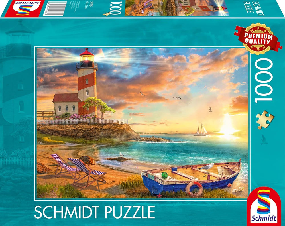 Schmidt Spiele 59765 Coucher de soleil dans la baie du phare, puzzle 1000 pièces, coloré Puzzle Naty Shop Titre par défaut