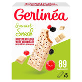 Gerlinéa - Snack Crousti Ciocolată Albă Fructe Roșii - Napolitană Crocantă pentru o Gustare Delicioasă - Sursă de Fibre - 5 Batoane Crousti - 90G
