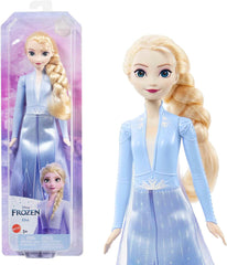 Mattel Disney Princesse Elsa Poupée Reine des Glaces en tenue de voyage, cheveux blonds peignés, mobile, jupe et bottes extensibles, cadeaux Disney, jouets 3 ans, HLW48 Naty Shop Dolls tenue de voyage