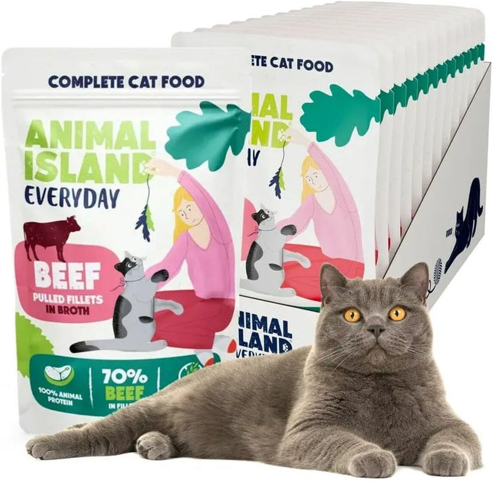 Nassfutter Katze Erwachsene Geschreddertes Croute in Brühe Hoher Fleischanteil Getreidefrei Alleinfuttermittel, 12 x 85g