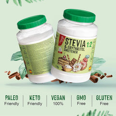 Stevia + Erythritol 1:2 Édulcorant, 1G = 2G Sucre, 1 Kg Édulcorants Naty Shop