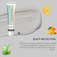 Coloration capillaire argentée à l'extrait d'essence naturelle 2 en 1, teinture capillaire argentée Detroit Rain, teinture capillaire argentée métallique, teinture capillaire argentée pour cheveux foncés, teinture capillaire argentée, teinture capillaire permanente (1 pièce) Naty Shop Hair Dye