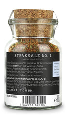 Ankerkraut Steaksalz No. 1, le perfekte Finisher- et Steakhouse-Salz, 80g dans un verre Korkenglas