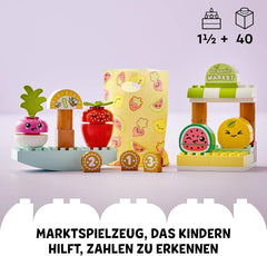 LEGO DUPLO Mon premier marché biologique, magasin de jouets pour garçons et filles, jouet éducatif pour les tout-petits à partir de 1 an et demi, accessoires pour fruits et légumes 10983 Sets de construction Besuche den LEGO-Store