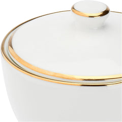 - Zuckerdose aus Porzellan, Durchmesser 10cm, Höhe 7.3cm, Kollektion Majestà