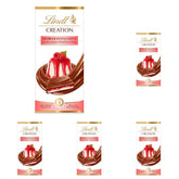 Lindt Chocolate Creation Panna Cotta à la framboise, cadeau chocolaté, barre de chocolat, 150 g (paquet de 5)