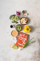 Fettuccine Konjac Noodles Bio Shirataki Diet-Food - 300g, faible en glucides, sans sucre, céto, végétalien, faible en calories, sans gluten et sans œufs, à base de farine de Konjac