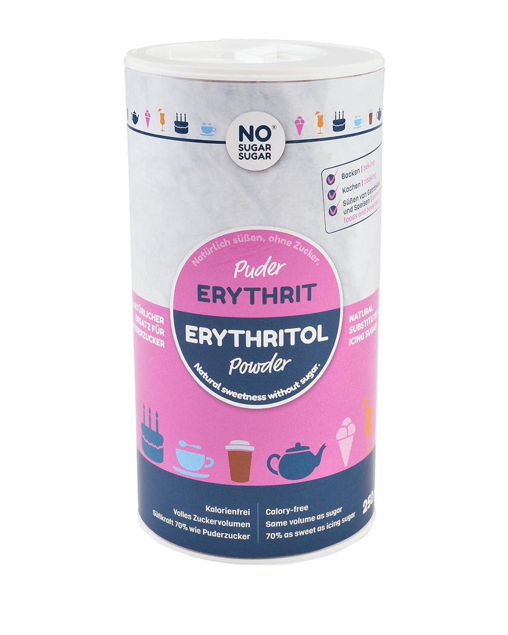 Nosugarsugar Erythrit Puder Streudose - Puderzuckerersatz Kalorienfrei, 19Er Pack (19 X 250 G) Édulcorants Naty Shop Titre par défaut