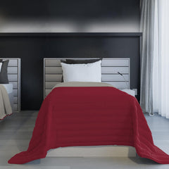 Couverture d'été en lin italien, ignifuge, microfibre, bicolore, bordeaux/gris clair, 170 x 270 cm Quilts & Quilts Naty Shop Default Title