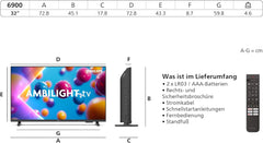 Téléviseur intelligent LED HD Philips 32PFS6900 - Écran 32 pouces avec Pixel Plus, plateforme Titan OS et son Dolby Digital - Fonctionne avec Alexa et Google Assistant