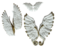 Set 3 decoratiuni comestibile din pasta de zahar, Aripi de inger Decoratiuni din Pasta de Zahar Naty Shop