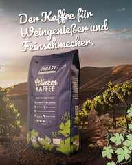 Blank Roast - BIO Winzer Kaffee 1000g - schonend mit Pfälzer Rebholz geröstet - ganze Kaffee-Bohnen au Pérou - 100% Arabica Röstung - schokoladig & nutig - säurearm