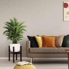 Relaxdays Suport pentru flori din bambus, reglabil individual, pentru ghivece de flori de până la 32 cm, suport pentru plante, H: 35,5 cm, maro, 1 bucată 10028823