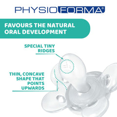 Chicco PhysioForma Comfort Suzetă 6-16 Luni, 1 Bucată, Suzetă cu Tetină din Silicon, Susține Respirația Fiziologică și Promovează Dezvoltarea Orală Corectă, Albastră