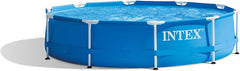 28202UK Piscină de 3 m x 76 cm cu cadru metalic și pompă de filtrare, 4.485 litri, albastră, 305 x 76 cm și prelată rotundă pentru piscină - Prelată pentru piscină - Pentru piscine cu cadru metalic și prismatic, albastră, 3 m