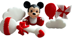 Set 6 decoratiuni comestibile din zahar, Mickey Mouse Decoratiuni din Pasta de Zahar Naty Shop