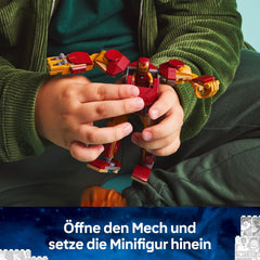 LEGO | Marvel Iron Man Mech vs. Ultron - Superhelden Spielzeug mit 2 Minifiguren - Actionfigur mit beweglichen Armen, Beinen & Fingern - Geschenk für Jungen und Mädchen ab 6 Jahren 76307