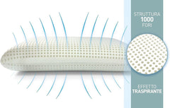 Talamo Italia Lot de 2 Oreillers de Lit 100% Made in Italy Oreiller Détachable "Savon" Mousse à Mémoire Perforée Hypoallergénique et Respirant 70X40Xh16 Cm Naty Shop Oreillers Standard