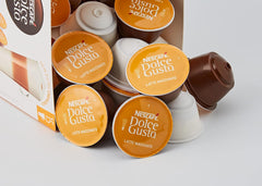 NESCAFÉ Dolce Gusto Latte Macchiato Vorratsbox 90 Kaffeekapseln (Aromatischer Espresso et Latte Macchiato Caramel