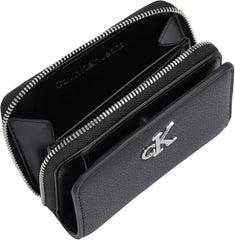 Calvin Klein Minimal Monogram Zip Around Klein Wallet, Noir (Noir), Taille Unique Naty Shop Portefeuille Femme