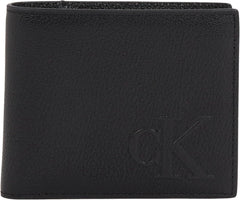 Calvin Klein Sculpted Impression Billfod CC Lv04g1022g Accessoires de voyage Portefeuille à deux volets Portefeuille pour homme Naty Shop Noir (Na Black) Os