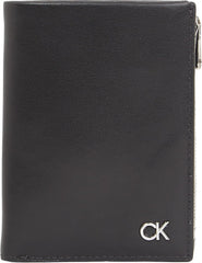 Calvin Klein METAL CK TRIFOLD 6CC W/DETACH C Portofel pentru bărbați, Black (Ck Black), OS Portofel Barbati Naty Shop Titlu implicit