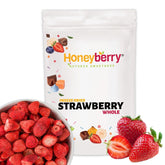 Fraises entières lyophilisées 100g - Fruits lyophilisés - Fruits secs lyophilisés - Fraises séchées - Parfait pour la pâtisserie, la décoration des gâteaux, snacks, muesli et desserts Produits déshydratés Naty Shop 100G