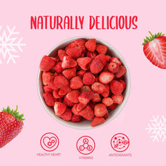 Fraises entières lyophilisées 100g - Fruits lyophilisés - Fruits secs lyophilisés - Fraises séchées - Parfait pour la pâtisserie, la décoration des gâteaux, snacks, muesli et desserts Produits déshydratés Naty Shop