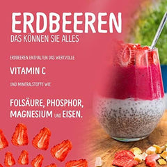 Fraises lyophilisées 300g : tranches de fraises séchées non sucrées - Fraises lyophilisées aux purs fruits, pleines de saveur : baies lyophilisées - Fruits secs NUTRIPUR Produits déshydratés Naty Shop