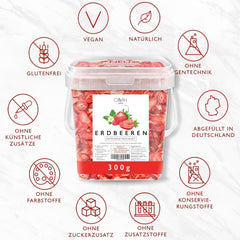Fraises lyophilisées en tranches 300g de fruits lyophilisés sans sucre ajouté ni additifs Allemagne Produits déshydratés Naty Shop