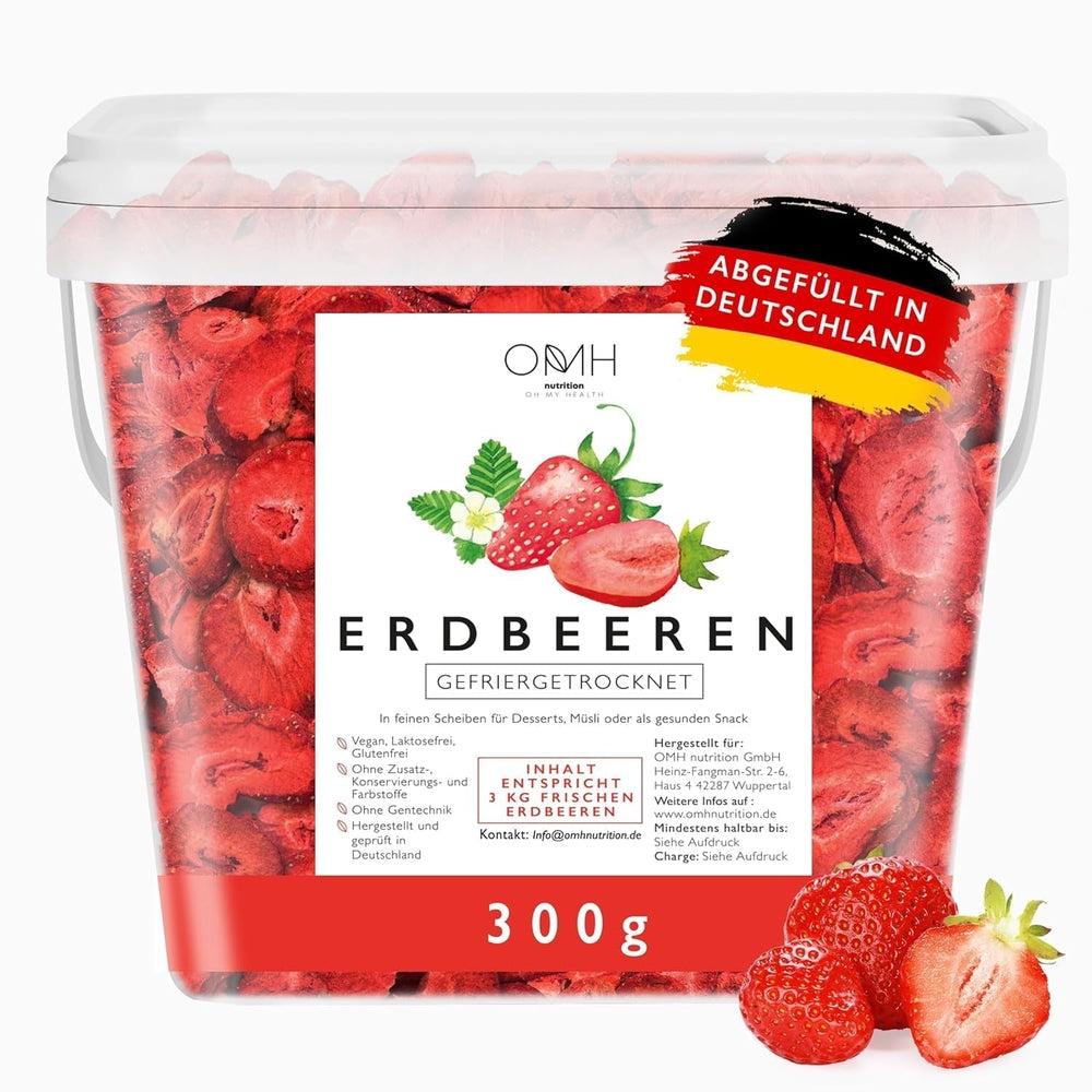 Fraises lyophilisées en tranches 300g de fruits lyophilisés sans sucre ajouté ni additifs Allemagne Produits déshydratés Naty Shop Default title