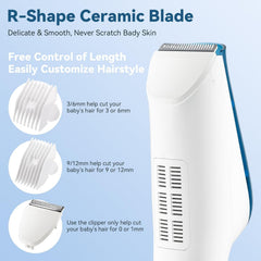 CARER SPARK Tondeuse à cheveux pour enfants, tondeuse à cheveux silencieuse à adsorption sous vide pour enfants IPX7 rechargeable avec 2 peignes de guidage, tondeuse professionnelle sûre pour enfants - Bain et soins de la peau Naty Shop