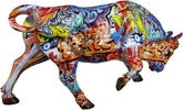 Casablanca figurină decorativă de animale taur - din rășină sintetică în design street art - culoare: multicolor înălțime 27 cm Statuete si sculpturi Naty Shop Titlu implicit
