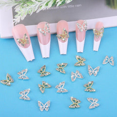 20pcs Charms à Ongles Papillon Paillettes, Strass Nail Art, Pierres à Ongles, Nail Art Papillon, Strass, Breloques à Ongles de la Saint-Valentin, Décoration de Étui de Téléphone Portable DIY