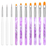 Nagel Pinsel Set, 10-Teilig Gelnägel Pinsel Nagellackstift Acrylpinsel For UV Gel Nägel Acrylfiningernägel Nailart Maniküre Nageldesign Zubehör