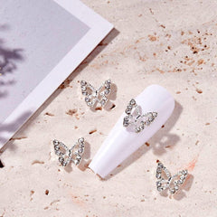 10 pièces en alliage papillon ongles breloques métal Nail Art pendentif pierres pour diamants ongles gemmes ongles bijoux Art décorations Nail Art fabrication de bijoux