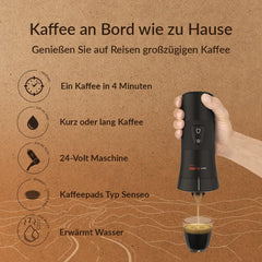 Handpresso - Camion café à main 21010 | Machine à expresso avec capsules Senseo pour camions 24V | Machine à expresso pour camion 24 V, machine à expresso à capsules de voyage | Machine à expresso pour camion 24 V pour les voyages