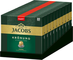 Jacobs Café capsules café crème, intensité 6/12, 10 x 20 tasses, capsules de café compatibles Nespresso*, 200 capsules