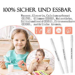 Ensemble de 3 stylos alimentaires comestibles blancs Ensemble de 3 colorants alimentaires fondants végétaliens sans gluten à double pointe blanc pour peindre et écrire sur des gâteaux, etc.
