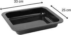Zenker Ofenbackform (33 X 5 X 25 Cm) SPECIAL COOKING, Rechteckige Auflaufform Mit Emaille-Versiegelung, Backform Mit Extra Hohem Rand (Farbe: Schwarz), Menge: 1 Stück Matrite si tavi pentru copt Naty Shop