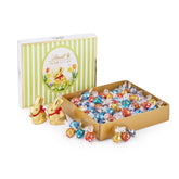 Pack varié de Pâques Chocolat Lindt LINDOR | 1,2 kg | 2 Chocolats au Lait GOLD BUNNY et 8 Variétés LINDOR : Chocolat au Lait, Noisette, Noir, Blanc, Noir 60%, Caramel, Caramel Salé, Stracciatella | Chocolat de Pâques | Le lapin de Pâques