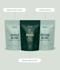 Coffret de démarrage Incapto, Jungle Blend, Café Brésilien et Strong Blend, 3 paquets de 500 grammes Coffee Naty Shop