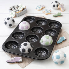 Zenker 12Er Muffinform – Muffinbackblech Für Muffins Und Cupcakes Aus Der Serie Soccer Baking– Hitzebeständiges 12Er Muffinblech Mit Antihaftbeschichtung, Schwarz Moules et plaques pour la pâtisserie Naty Shop