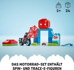 LEGO DUPLO Marvel Spins Motorcycle Adventure, Fantasy Playset pour la série TV Spidey et ses super amis, jouet éducatif à construire et à reconstruire pour les enfants de 2 ans et plus 10424 Jeux de construction Besuche den LEGO-Store